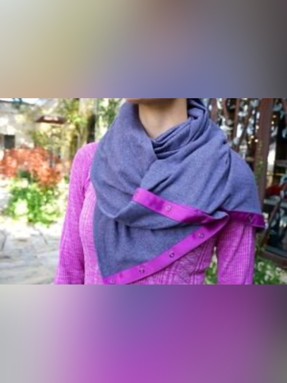 Lululemon Vinyasa Scarf in Heathered Herringbone Black Grape Nightfall
